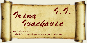 Irina Ivačković vizit kartica